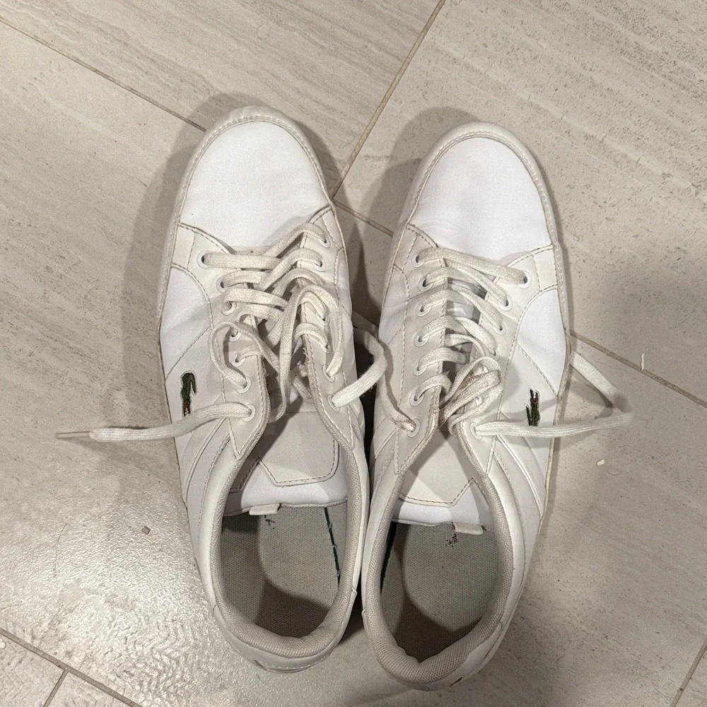 Lacoste White Sneakers with Embroidered Logo‎ size 10.5